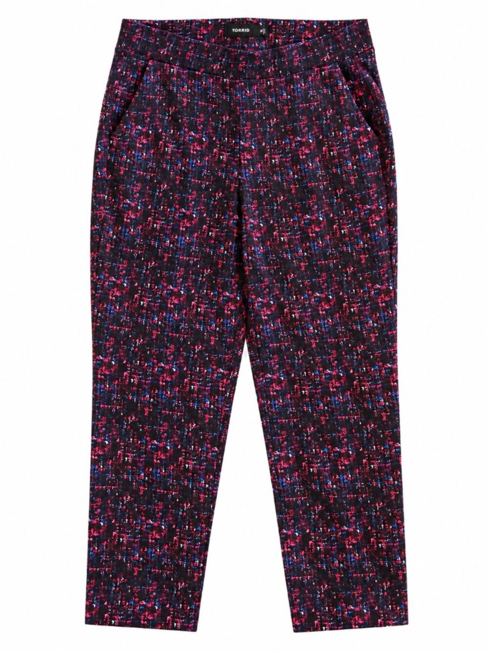 Torrid Studio Luxe Ponte Pull-On Relaxed Pants Pink Blue Tweed Confetti Size 1R